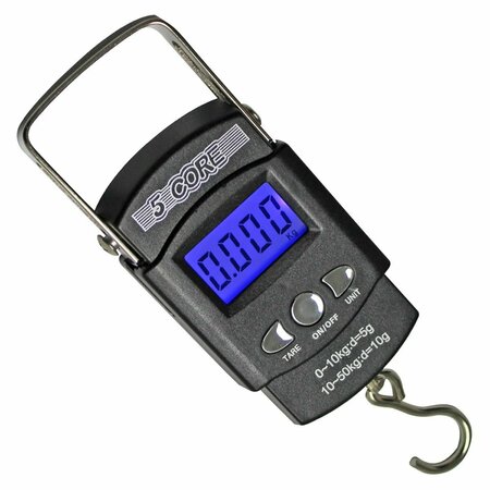5 CORE 5 Core Fishing Scale 110lb/50kg Capacity -Hanging Digital Luggage Weighing Scales w Measuring Tape LS-006